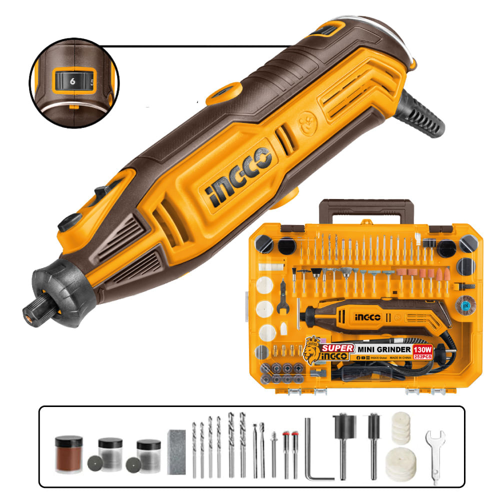 INGCO MG133281 130W Mini Grinder 252 Pcs