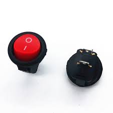3a 250v Round Rocker Switch SPST Panel Mount Mini Red