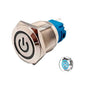 12mm Blue Power Symbol Led Stainless Steel Momentary Type Push Button Switch 12v-24v DC