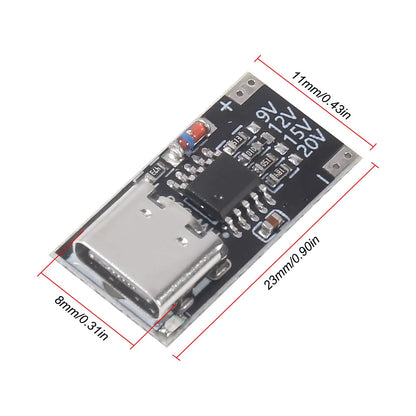 USB-C PD Trigger Board Module PD/QC Decoy Board Fast Charge USB Type-c to DC 9V 12V 15V 20V High Speed Charger Power Delivery Boost Module