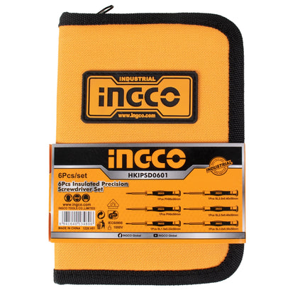 INGCO HKIPSD0601 6-Piece Insulated Precision Screwdriver Set