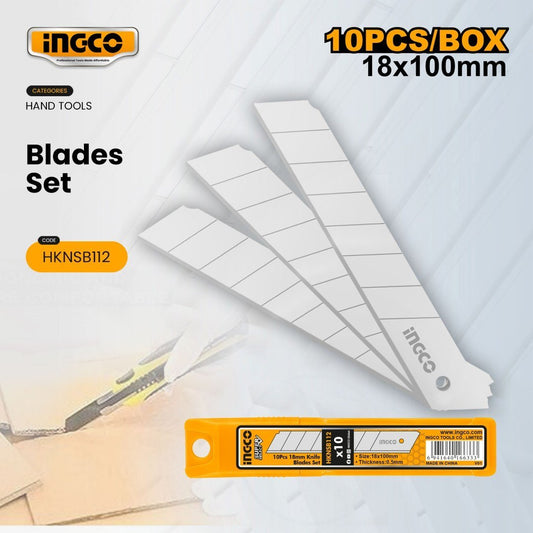 INGCO HKNSB112 18mm Knife Blades Set (Pack of 10)