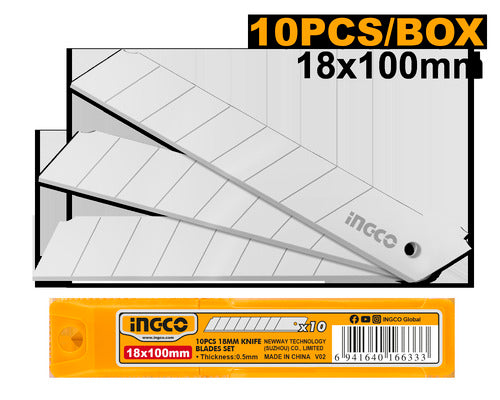 INGCO HKNSB112 18mm Knife Blades Set (Pack of 10)