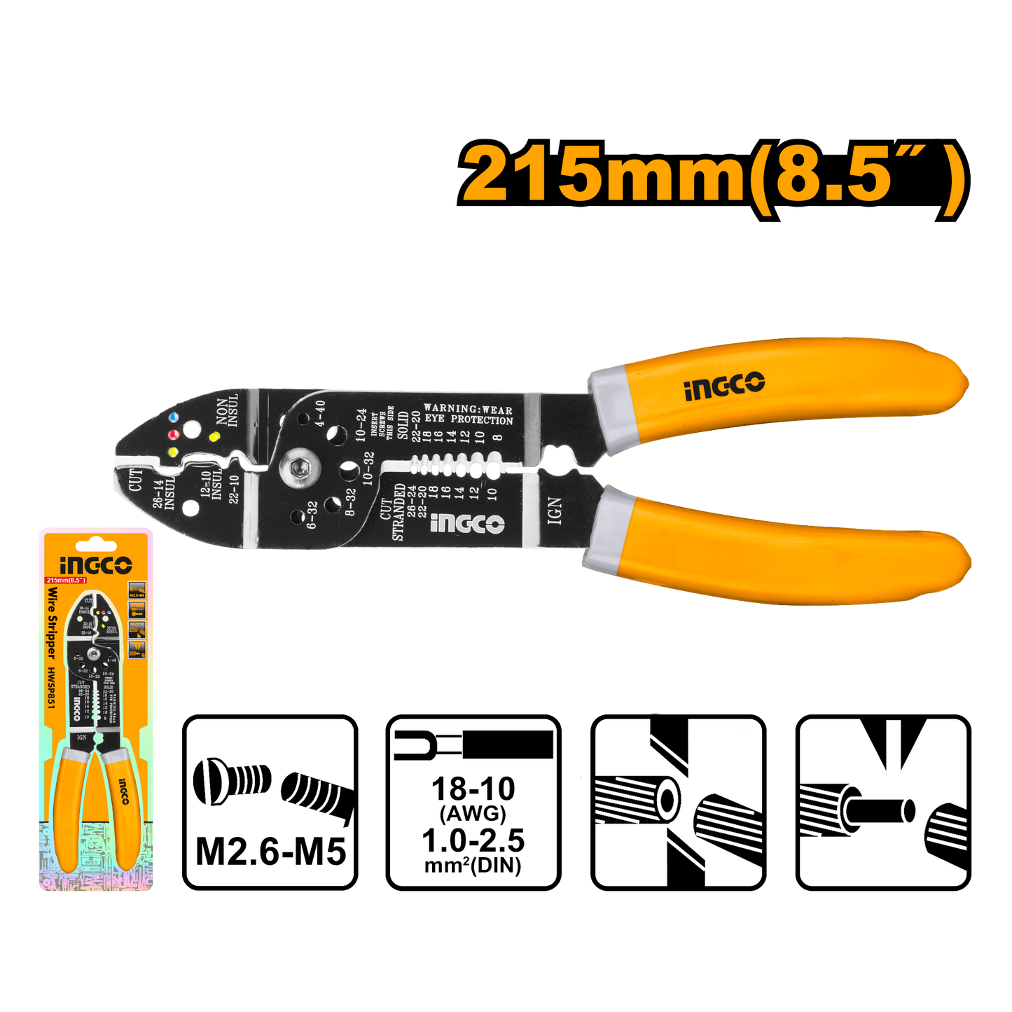 INGCO HWSP851 Wire Stripper 215MM (8.5")