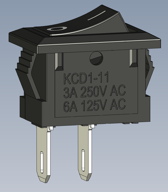 KCD1-11 3a 250v Rocker Switch SPST Panel Mount Mini 6A/125V, 3A/250V