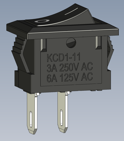 KCD1-11 3a 250v Rocker Switch SPST Panel Mount Mini 6A/125V, 3A/250V
