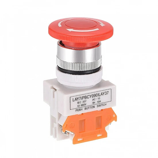 LAY37 Mushroom Emergency Stop Push Button Switch 22mm