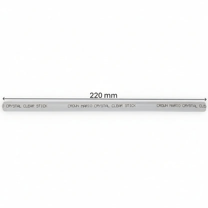 Clear plastic stick with 'Crown Mario Crystal' branding and measurement '220 mm' on a white background.