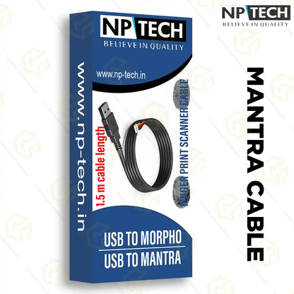 NP TECH USB to Mantra Cable 1.5 Meter biometric Device Finger Print Scanner
