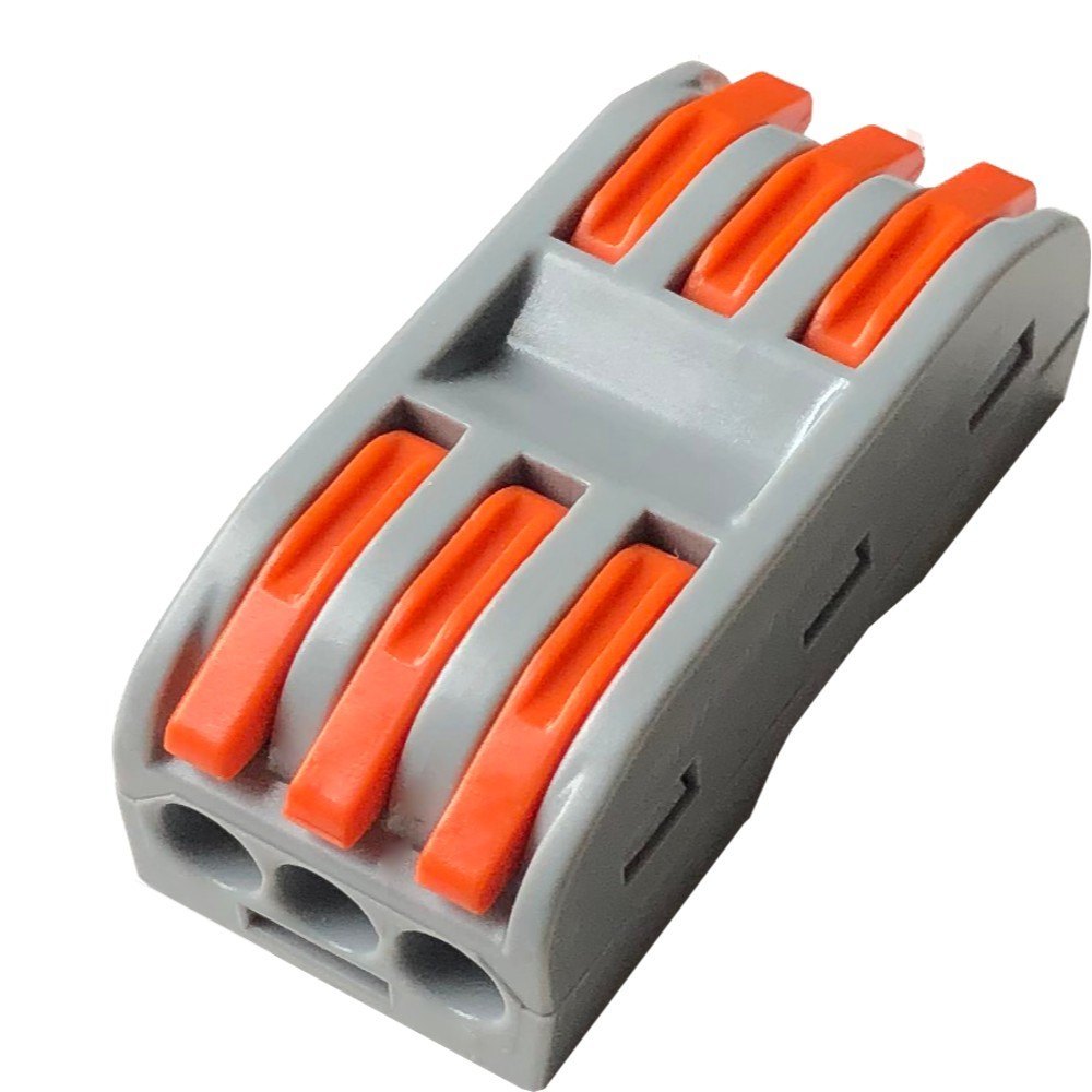 PCT-223-3 Way Quick Connector Terminal 3 In-3 Out, Lever Wire Connector
