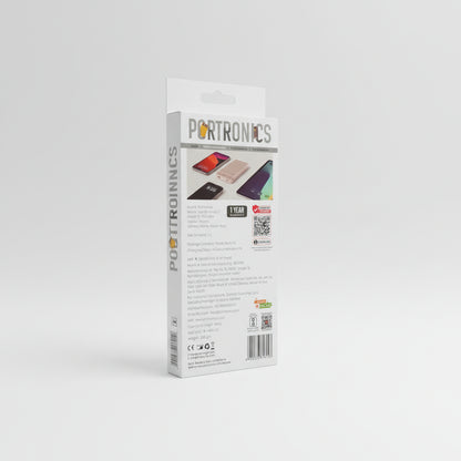 Portronics POR-2814 Luxcell Stride 10 10000mAH Power Bank with Type-C Data Cable (Mocha)