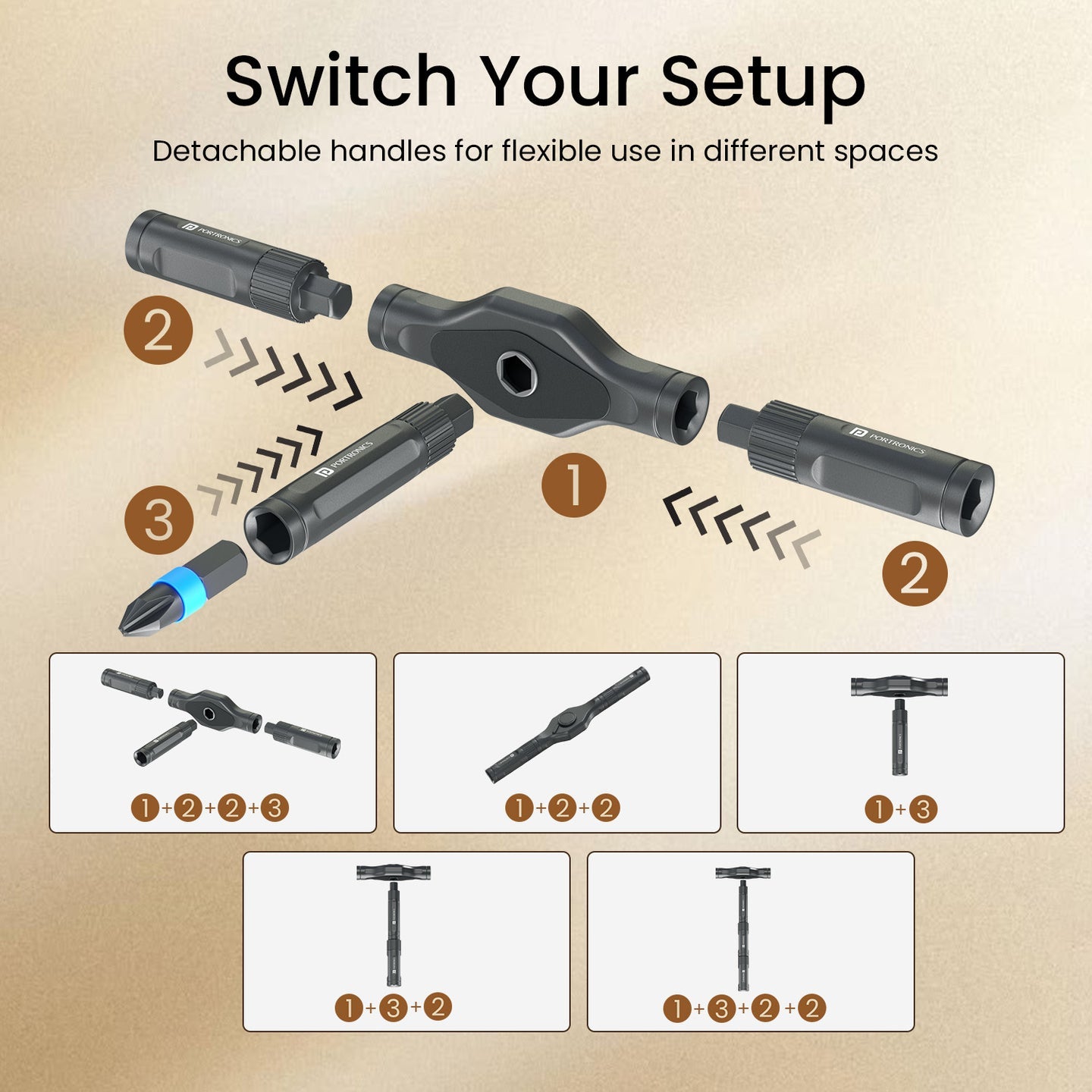 Portronics POR-3489 Bit Box Prime, 24-in-1 T-Handle Screwdriver Set