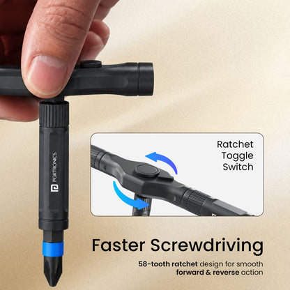 Portronics POR-3489 Bit Box Prime, 24-in-1 T-Handle Screwdriver Set
