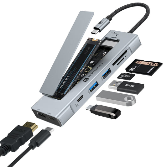 Portronics POR-3314 Mport Space 8 in 1 Type-C Hub with Built-In SSD Slot