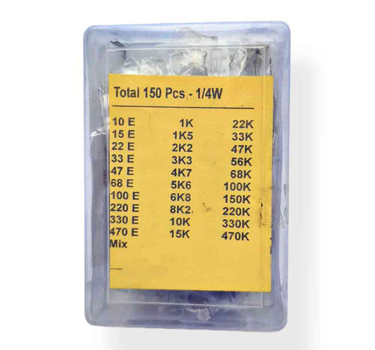 Vinayak 1/4 watt Resistor Box -10E to 470k (150 Pcs)