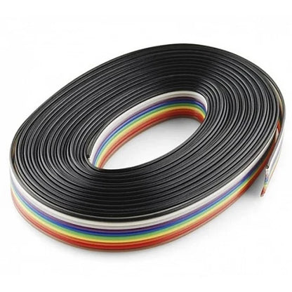 Rainbow 10 Core Color Flat Ribbon Copper Wire Cable - 1  Meter