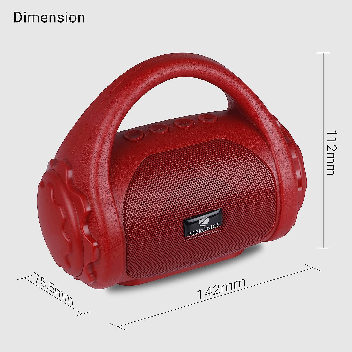 Zeb County (Red) 3W Bluetooth Speaker ZEBRONICS