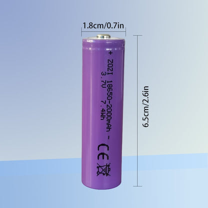 Original 2000mAh 18650 Rechargeable Lithium Ion Battery, 3.7V 7.4WH (1 Pc) for SKYDROID, Radiomaster Remote