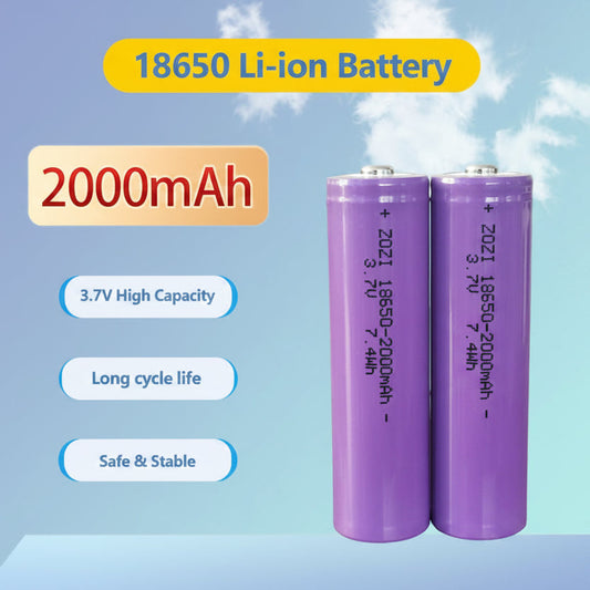 Original 2000mAh 18650 Rechargeable Lithium Ion Battery, 3.7V 7.4WH (1 Pc) for SKYDROID, Radiomaster Remote