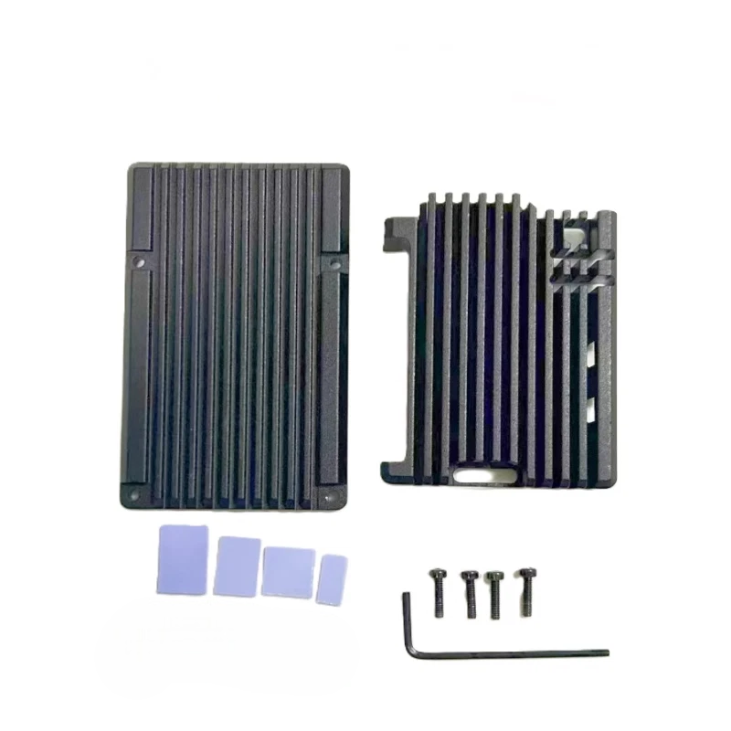 Raspberry Pi 5 Aluminum Case Passive Cooling Open CNC Case Black