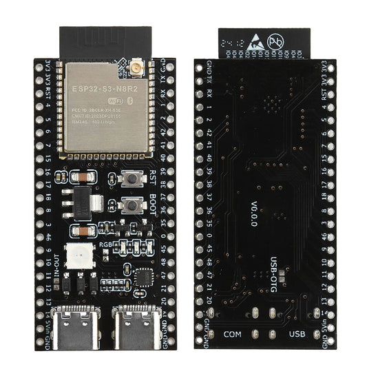 ESP32-S3-N8R2 Development Board with WiFi, Bluetooth 5.0, Dual Type C, IPX External Antenna