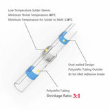 250 Pcs Heat Shrink Solder Sleeve Crimpless Butt Connectors Waterproof