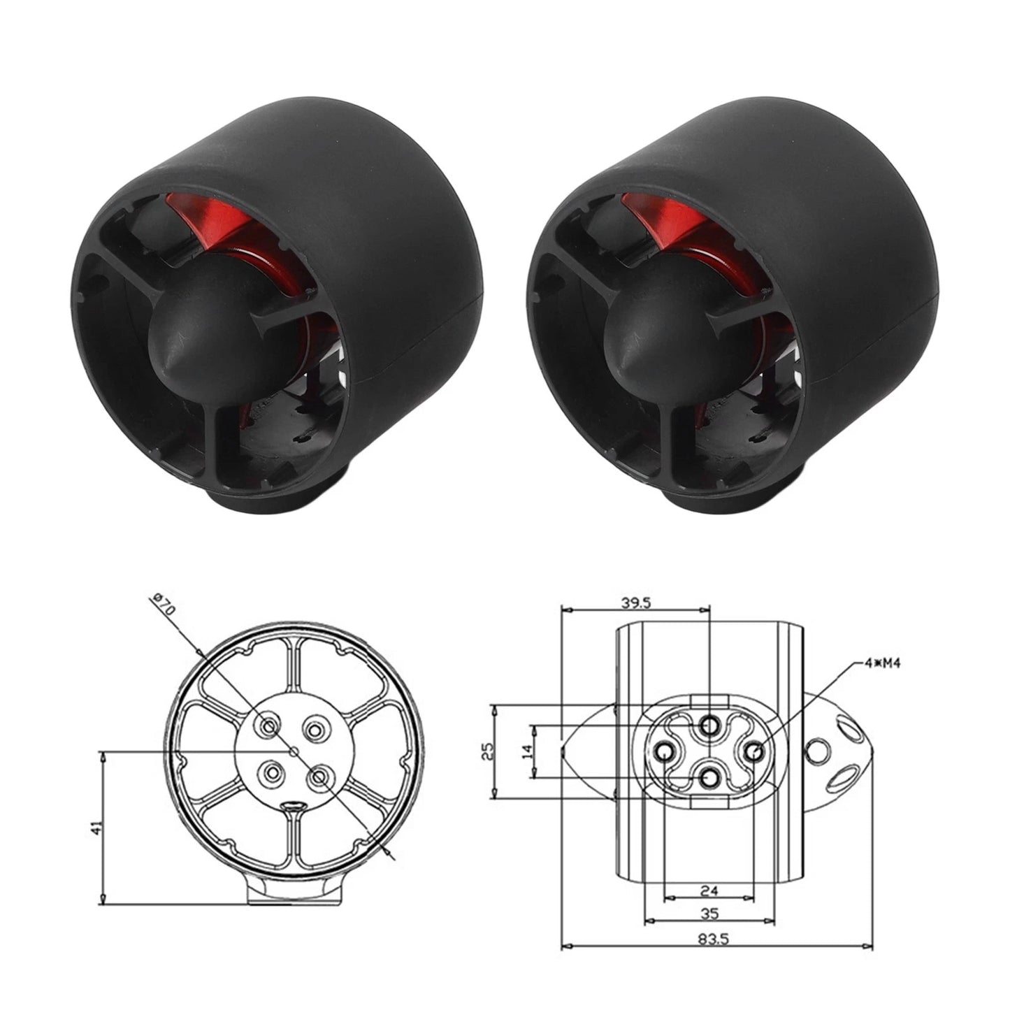 Underwater Thruster Propeller for RC Ship Boat 600KV Brushless Motor Pair (CW+CCW)