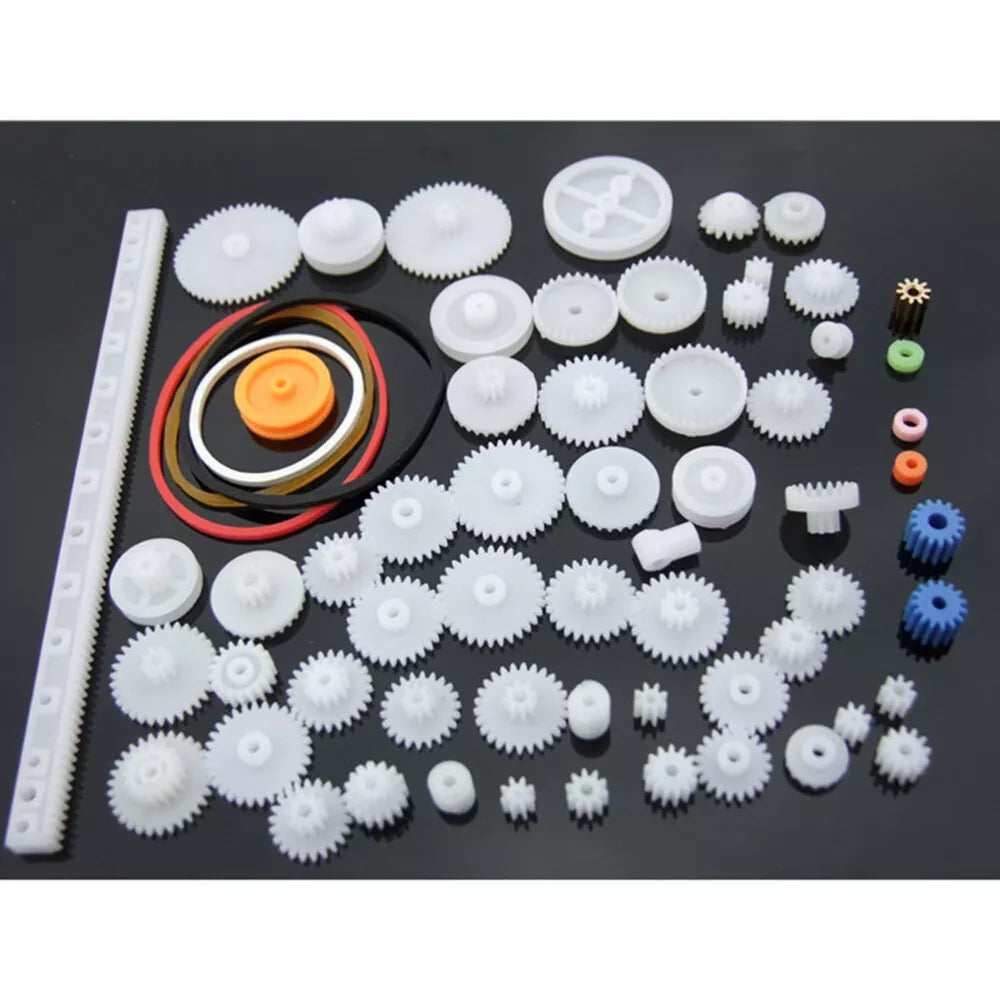 60 Pcs Plastic Diy Robot Gear Kit Motor Robot Gear Diy Gear Assortment