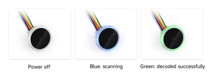 Waveshare Round 2D Barcode/QR code Reader Scanner Module, With LED Indicator