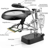 TE-800 Helping Hand Multi-function LED Magnifier PCB Soldering iron Stand Holder Table Magnifying glass