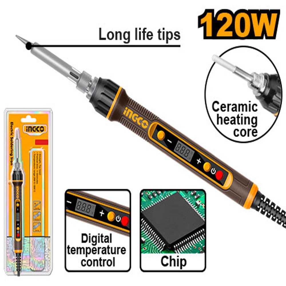 Ingco SI01610 120 Watt Temperature Control Electric Soldering Iron