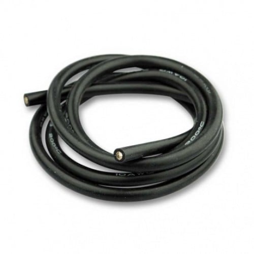 8 AWG Silicone Wire Black Ultra High Quality Super Flexible - 1 Meter