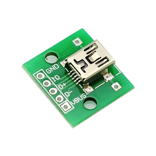 Mini USB Turn DIP Female Mini USB Type B Female SMD DIP Switch Adapter Plate Welded