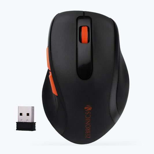 ZEBRONICS CURVE Wireless Mouse, High Precision with 800/1200/1600 DPI, 6 Buttons, USB Nano Receiver, Power Saving Mode, Comfortable and Versatile