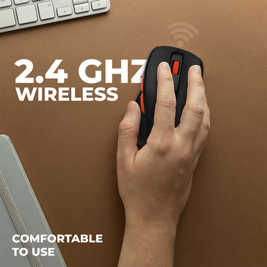 ZEBRONICS CURVE Wireless Mouse, High Precision with 800/1200/1600 DPI, 6 Buttons, USB Nano Receiver, Power Saving Mode, Comfortable and Versatile