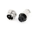 2 Pin Metal Aviation Plug Male and Female Panel Connector GX16