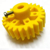 25 Teeth 39mm Plastic Spur Gear 6mm Shaft (Yellow)