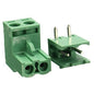 2 Pin Right Angle Male Female Plug-in Screw Terminal Block Connector (1 Pair)