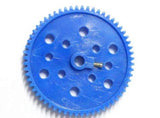 60 Teeth 65 mm Plastic Spur Pinion Gear 6mm Shaft (Blue)