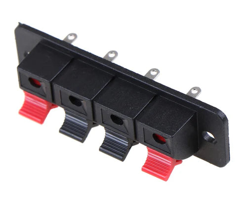 4 Way, 3A, Panel Mount Speaker Terminal Socket, Quick Connect Termination
