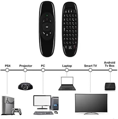 Air Mouse or Remote Control 2.4GHz for Smart TV Box, PC, Laptop, Projector Remote Controller  (Black) Raspberry Pi