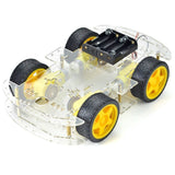 4WD Four Wheel Robotic Smart Car Kit with Acrylic Chassis