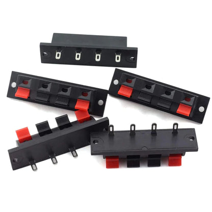 4 Way, 3A, Panel Mount Speaker Terminal Socket, Quick Connect Termination