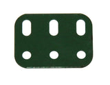 3x2 Holes Flat Metal Strip 1" x 1.5" Green