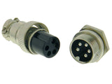 5 Pin Metal Aviation Plug Male and Female Panel Connector GX16
