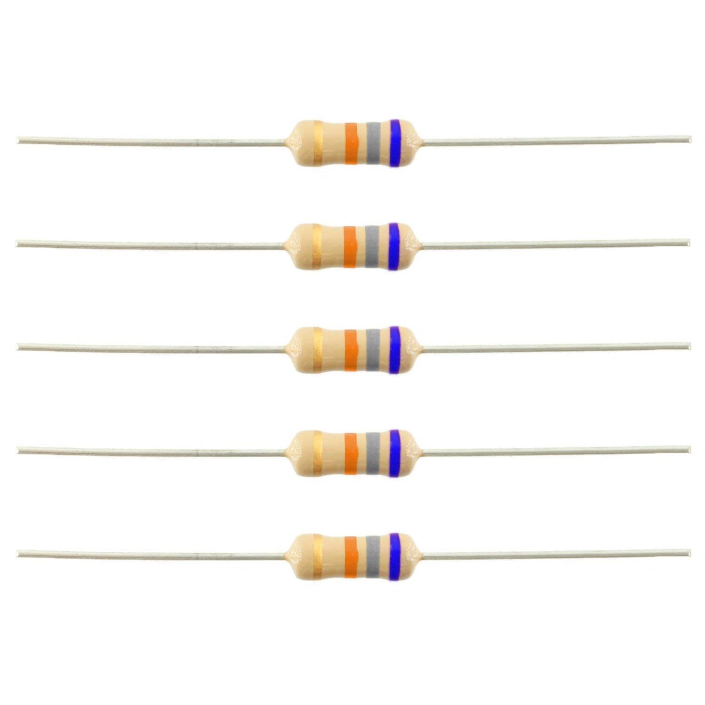 68K ohm 1/4 Watt ±5% Tolerance Carbon Film Resistor