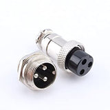 3 Pin Metal Aviation Plug Male and Female Panel Connector GX16