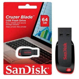 Sandisk Red and black Cruzer Blade 64gb Usb 2.0 Flash Drive