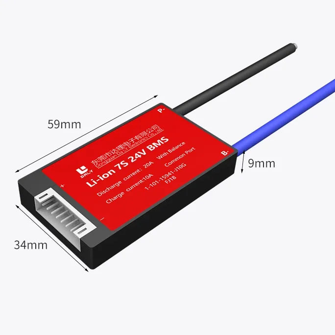 BMS 7S 24V 20A for Lithium Ion Battery (Waterproof & Heat Resistant Wire)