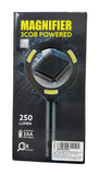 3 COB LED Powered Reading Magnifying Glass Lens (3X, 85 MM Lens, 250 Lumen)